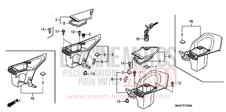 FAIRING POCKET for Deauville ABS PEARL CONCOURS BLACK (NHA65) from 2010
